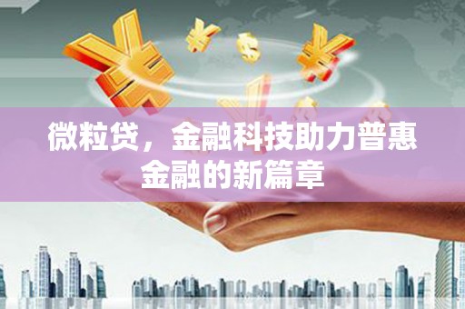 双城微粒贷，金融科技助力普惠金融的新篇章