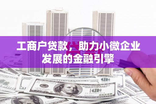 双城工商户贷款，助力小微企业发展的金融引擎