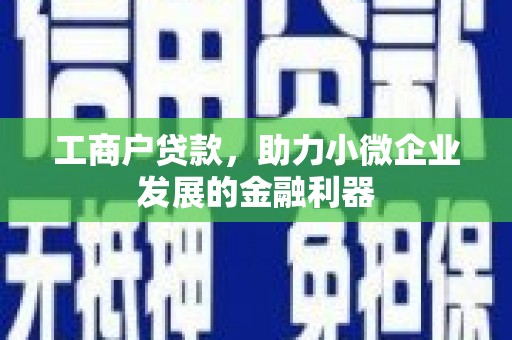 双城工商户贷款，助力小微企业发展的金融利器