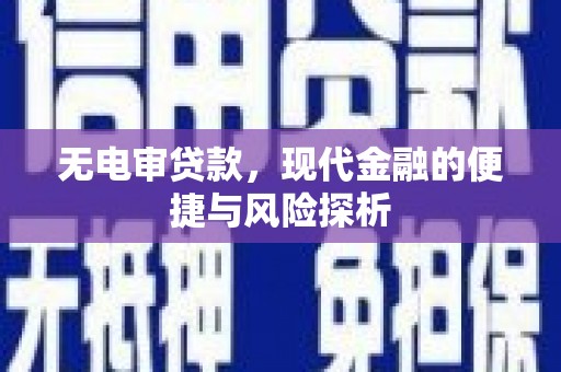 双城无电审贷款，现代金融的便捷与风险探析