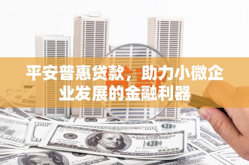 双城平安普惠贷款，助力小微企业发展的金融利器