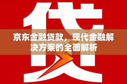 双城京东金融贷款，现代金融解决方案的全面解析