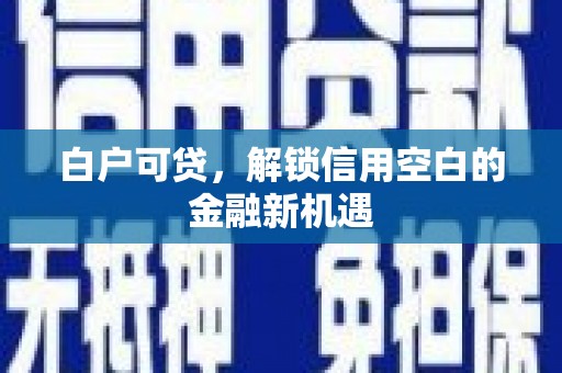 双城白户可贷，解锁信用空白的金融新机遇