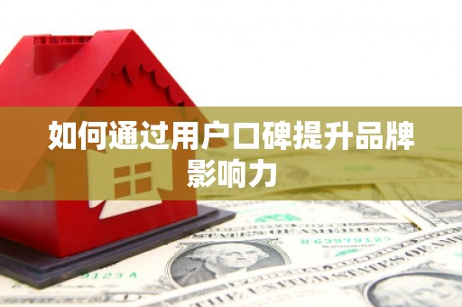 双城如何通过用户口碑提升品牌影响力