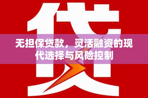 双城无担保贷款，灵活融资的现代选择与风险控制