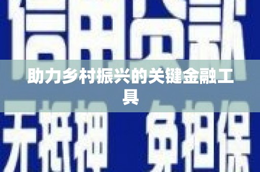 双城助力乡村振兴的关键金融工具