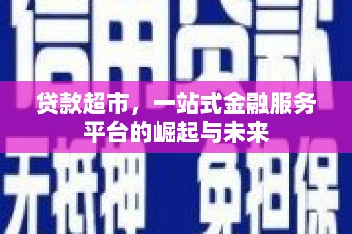 双城贷款超市，一站式金融服务平台的崛起与未来