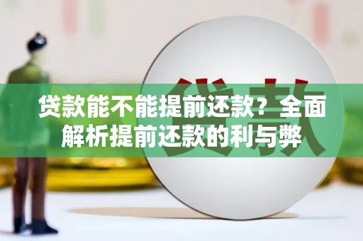 双城贷款能不能提前还款？全面解析提前还款的利与弊